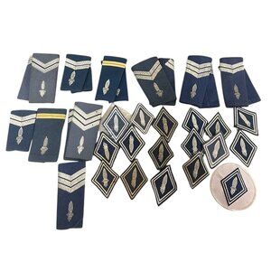 French Gendarmerie Shoulder Board Patches Lot Diamond Insignia Embroidered Blue